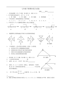 2013年七年级下册数学期末复习试卷