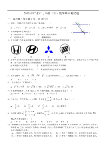 2013年广水市七年级下期末数学考试试卷