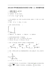 2014-2015学年武汉市汉阳区七年级上期末数学试卷含答案解析