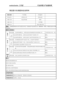 制鞋企业物流部计划调度岗位说明书