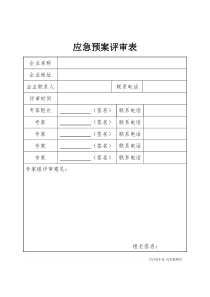 应急预案要素评审表