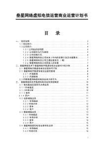 叁星网络虚拟电信运营商业运营计划书