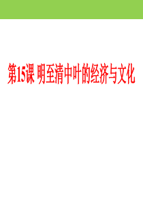 《明至清中叶的经济与文化》PPT