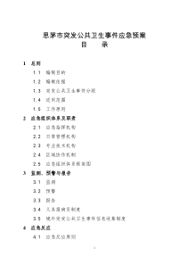 思茅市突发公共卫生事件应急预案