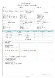 24h动态血压模板