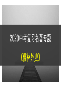 2020中考复习名著专题9《儒林外史》