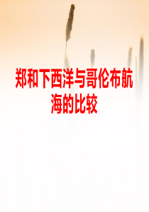 《郑和下西洋与哥伦布航海的比较》世界工业文明的曙光与近代社会的开端PPT