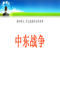 《中东战争》多元发展的当代世界PPT课件