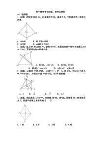 全等三角形专项训练及答案解析