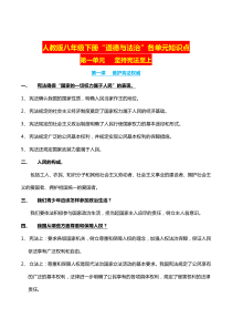 2020最新人教版八年级下册道德与法治知识点