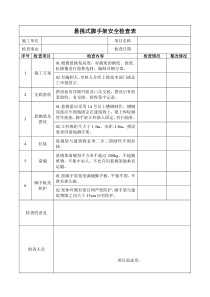 悬挑脚手架检查表