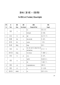 新HSK(二级)词汇——(汉语英语)