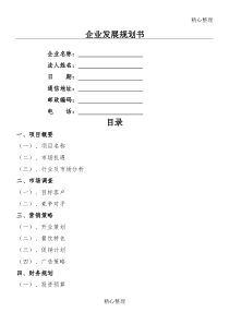 餐饮业融资创业计划方案