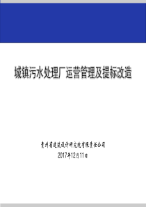 城镇污水处理厂运营管理及提标改造