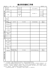 重点项目督查工作表