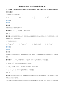 中考卷-2020中考数学试题（解析版）（113）