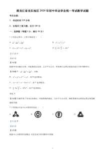 中考卷-2020中考数学试卷（解析版） (105)