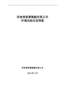 济南普恩聚氨酯有限公司应急预案