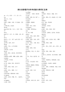 浙江省专升本大纲词汇表全解