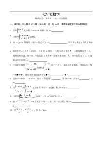 二元一次方程组试卷(答案)