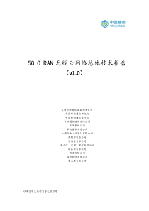 5g-C-RAN-无线云网络总体技术报告