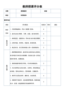 教师授课评分表