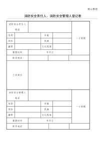 消防安全责任人、消防安全管理人登记表格模板