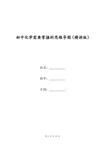 初中化学需要掌握的思维导图(精讲版)