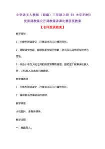 小学语文人教版(部编)三年级上册《8-去年的树》优质课教案公开课教案讲课比赛获奖教案D029