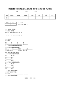 部编新课标(标准实验版)六年级下册-第六课-北京的春节-同步测试