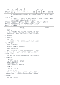 苏教版五年级下数学全册教案(表格式)