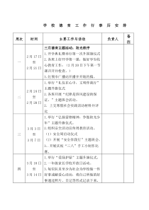 学校德育工作行事历