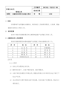 关键岗位职责及其能力要求