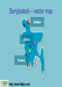 PPT幻灯片模板的孟加拉国地图