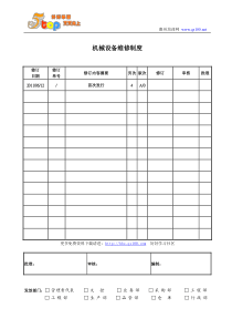 机械设备维修制度