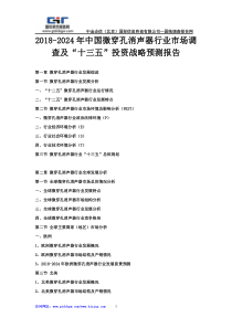 2018-2024年中国微穿孔消声器行业市场调查及“十三五”投资战略预测报告