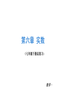 人教版七年级下册数学总复习第六章实数复习