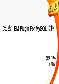 2010数据库技术大会王丹敬EM-Plugin-For-MySQL-监控-IT168文库