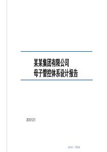 某某集团管理咨询项目-母子公司管控体系设计方案报告-2012-02