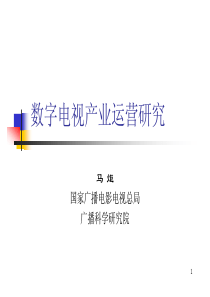 数字电视运营产业研究