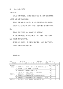 岗位工作内容和年度定性考核指标-财务分析师