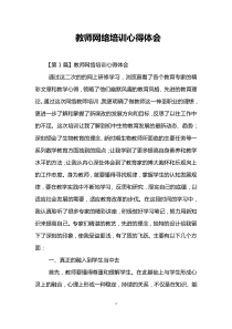 教师网络培训心得体会