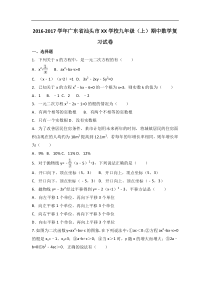 汕头市XX学校2017届九年级上期中数学复习试卷含答案解析