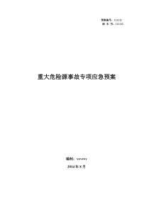 重大危险源事故专项应急预案