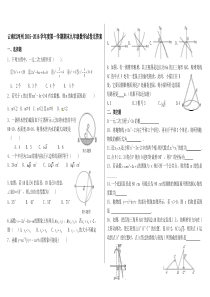 云南省红河州2015-2016学年九年级上期末考试数学试卷