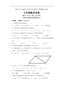 2008-2009七年级数学试卷