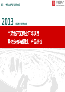 LEE1财富世联某商业广场项目定位与产品规划建议