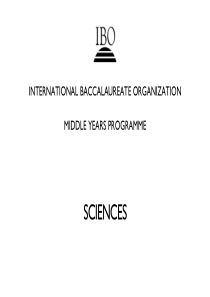 IBO MYP Science （国际文凭组织 科学大纲 官方文件）