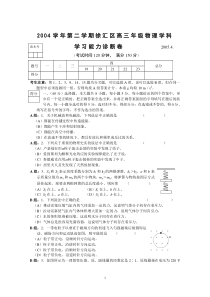 2004学年第二学期徐汇区高三年级物理学科学习能力诊断卷