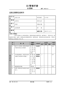 某航空物流公司总控主管职位说明书及关键绩效标准